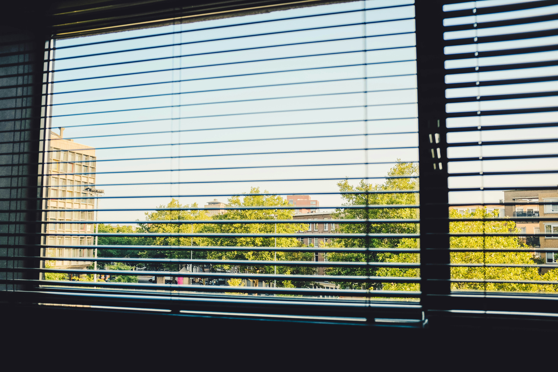 Jalousien am Fenster im Innenraum